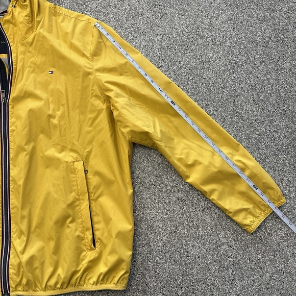 Tommy Hilfiger Jacket Mens XXL Windbreaker Rain Coat Yellow Water Resistant - Picture 6 of 9